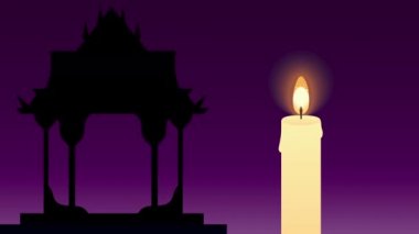loy krathong festival animation with candle ,4k video animated