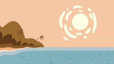 tropical beach seascape nature scene ,4k video animated