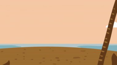 coast beach natural seascape animation ,4k video animated