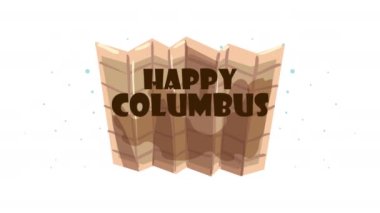 happy columbus day lettering ,4k video animated