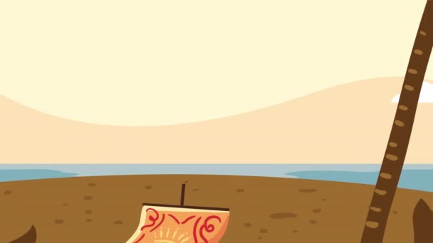 Christopher Columbus Flag Animation Video Animated — 图库视频影像