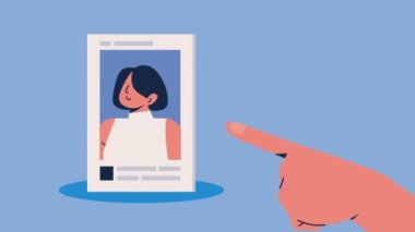 woman account social media animation ,4k video animated