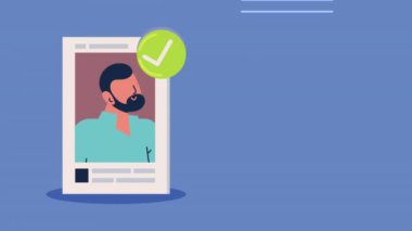 man account social media animation ,4k video animated