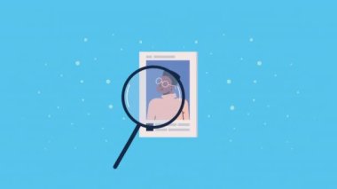 afro woman account social media animation ,4k video animated