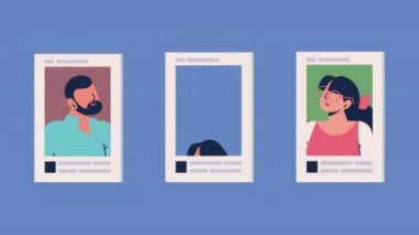 accounts social media profiles animation ,4k video animated