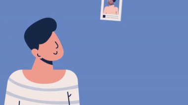 accounts social media profiles animation ,4k video animated