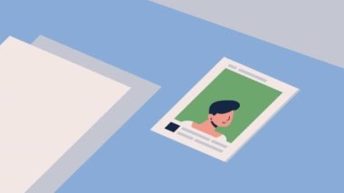 man account social media animation ,4k video animated