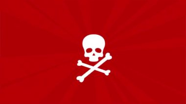 skull and bones symbol animation ,4k video animated