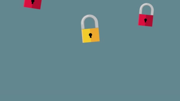 Safe Secure Padlocks Pattern Animation Video Animated — Stock Video