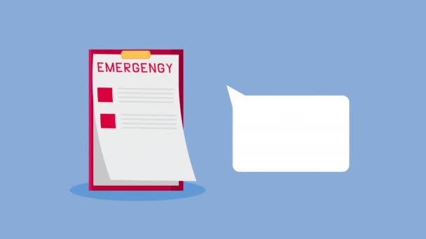 City Emergency Service Clipboard Animation Video Animated — Wideo stockowe