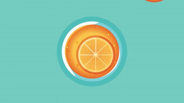 Oranges Citrus Fruits Pattern Animation Video Animated — Video Stock