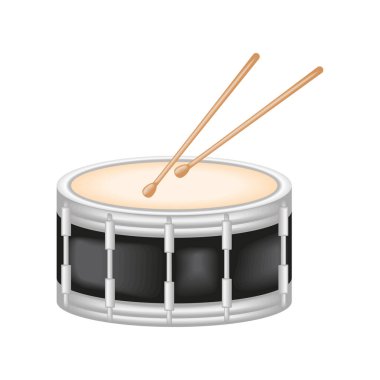 realistic drum music instrument isolated icon
