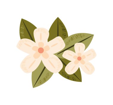 çiçekler ve yaprakları izole simgesi