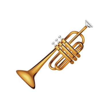 realistic trumpet music instrument isolated icon