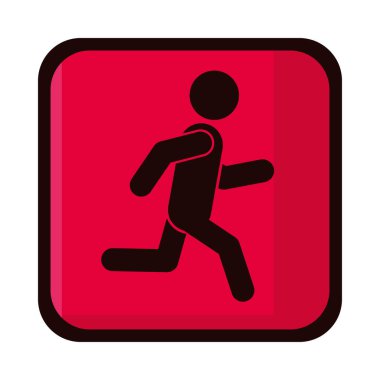 emergency exit badge icon flat isolated