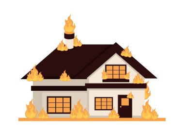 house in fire icon isolated
