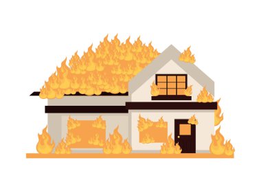 fire in the house, isolated icon