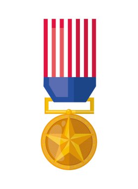 us flag medal icon flat isolated