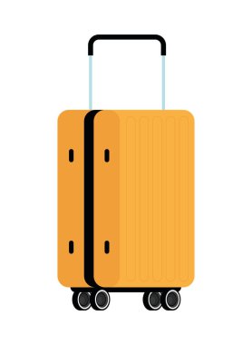yellow modern suitcase icon isolated