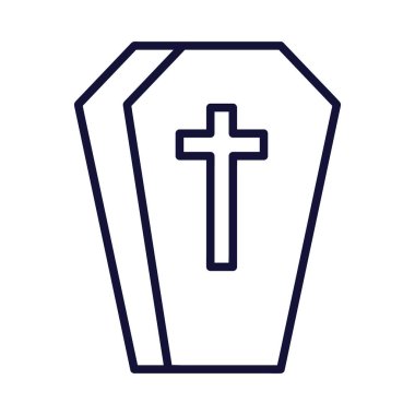 halloween coffin linear isolated icon