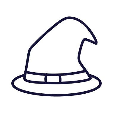halloween witch hat linear isolated icon