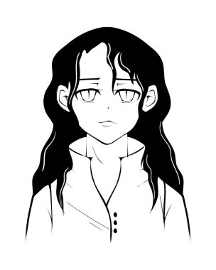 anime young woman isolated icon