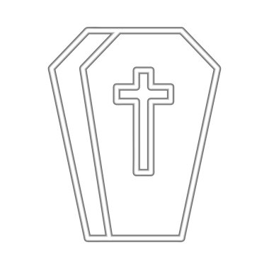 halloween coffin neon isolated icon