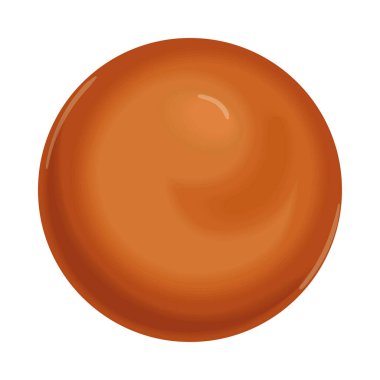round caramel realistic icon white background