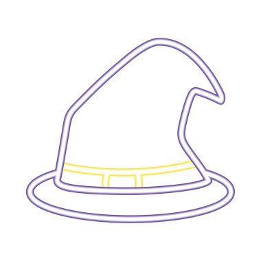 halloween witch hat neon isolated icon