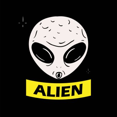 alien space retro design, vector