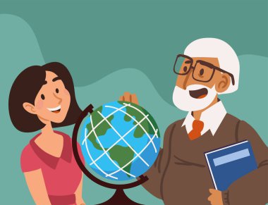 teachers day, male and female character