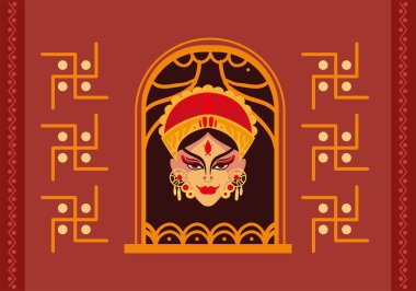 navatri beautiful goddess, vector style