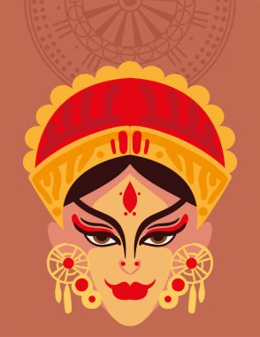 goddess durga head, vector design