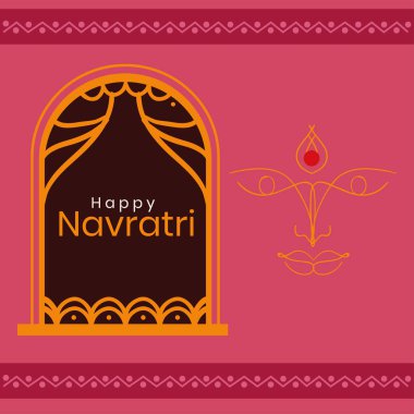 Happy Navratri celebration poster, design