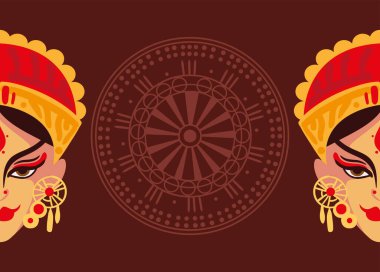 navratri durga puja and mandala, design