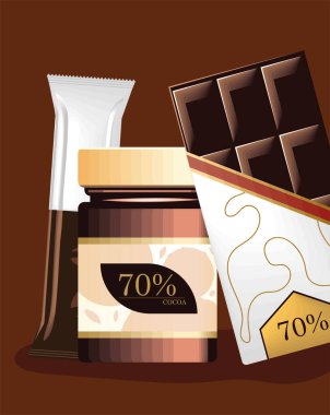 chocolate in packaging mockup, design