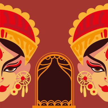 durga puja faces navratri, design