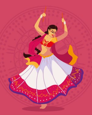 indian woman dancing in costume traditional