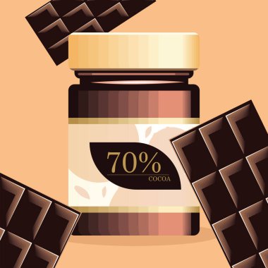 cocoa chocolate product package mockup