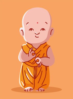 buddhist tibetan monk, vector design