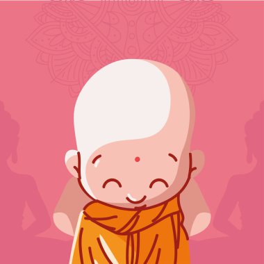 buddhist monk boy, vector design