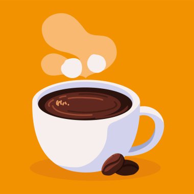 delicious coffee cup and seeds