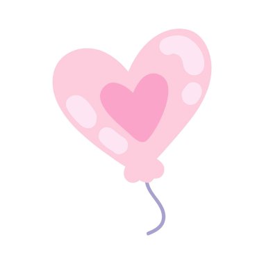 birthday heart balloon doodle icon isolated