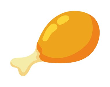 chicken fast food icon isolated