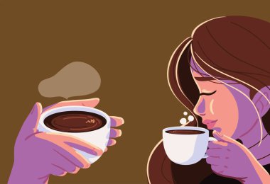 woman drinking coffee hot banner