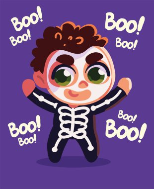 cute skeleton boy for halloween