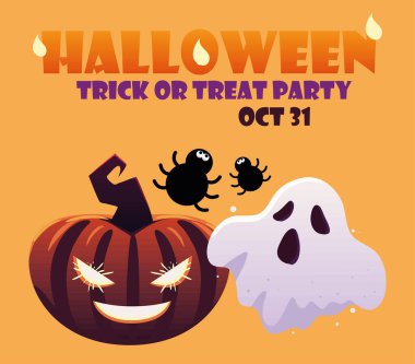 halloween trick or treat party oct 31 card