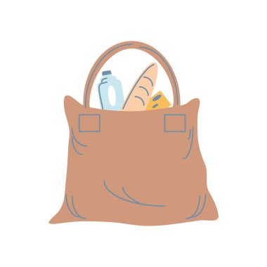 grocery shopping bag icon isolated
