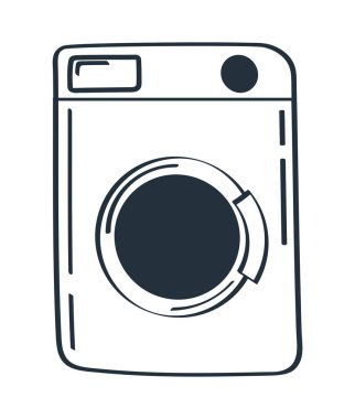 çamaşır makinesi simgesi izole edildi