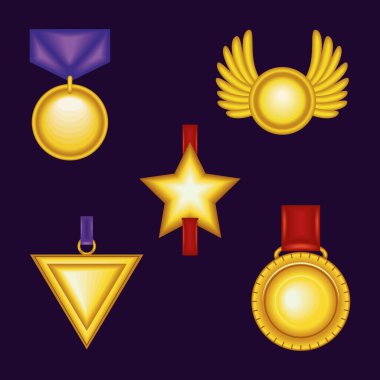 set of realistic awards, design